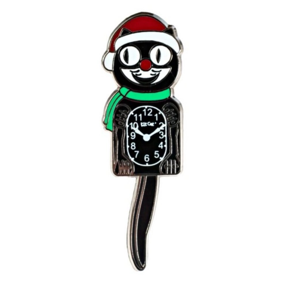 Kit-Cat Klock clock as Santa Lapel Pin Christmas